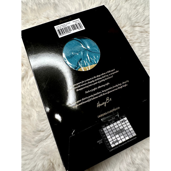 Honey Birdette Stockings JADE💚 Azure Green Stocking Stay-Ups Small - Picture 4 of 4